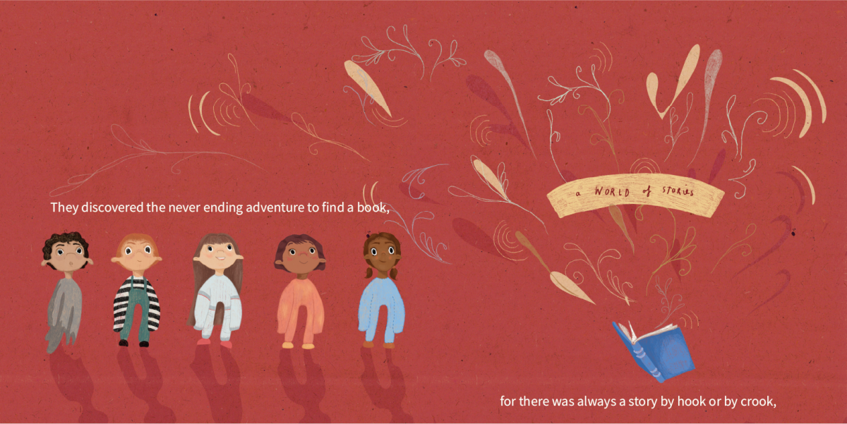 Double page spread for children's book
