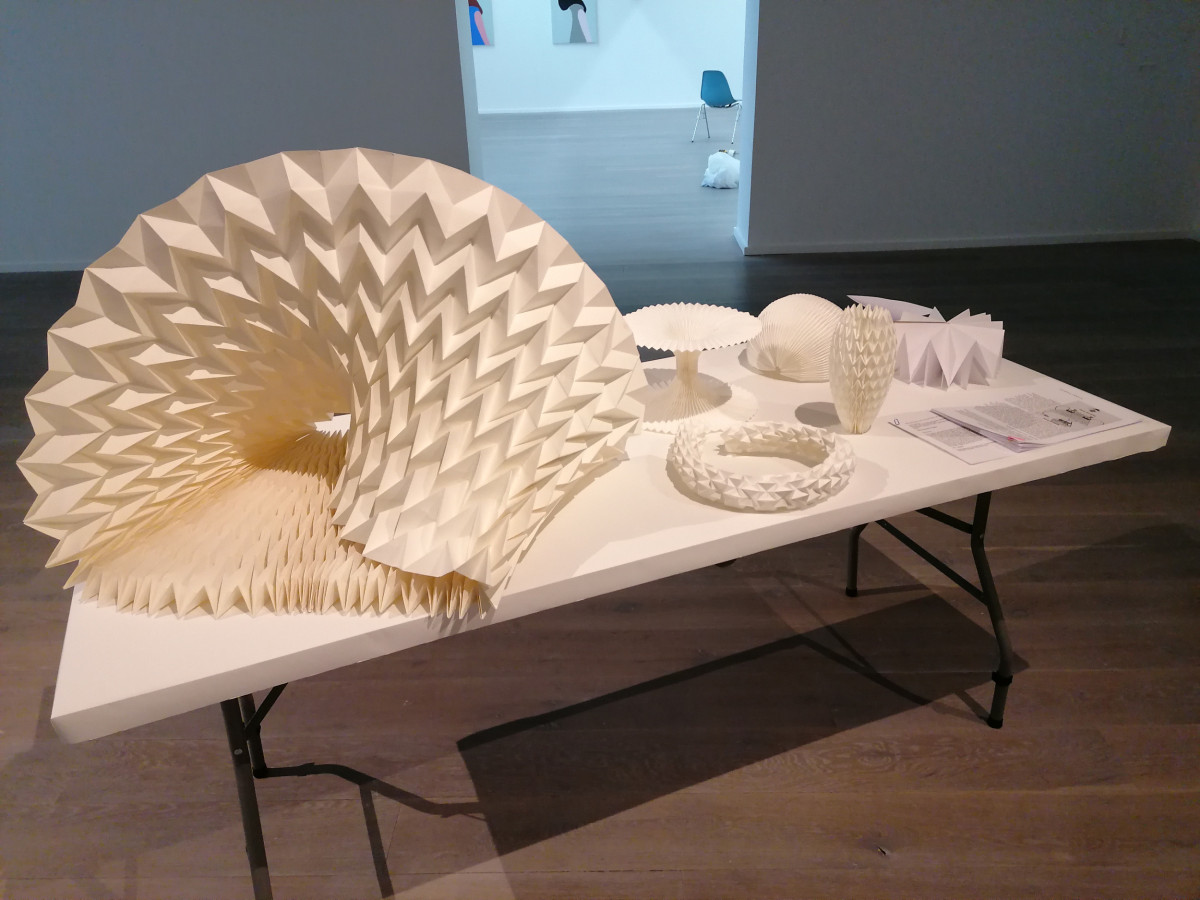 Material research of folded ontology, at Solstice Arts Centre, 2022