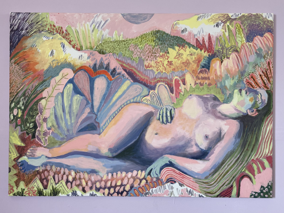 'Sleeping Venus', 2022; Acrylic on canvas, 70 x 100cm