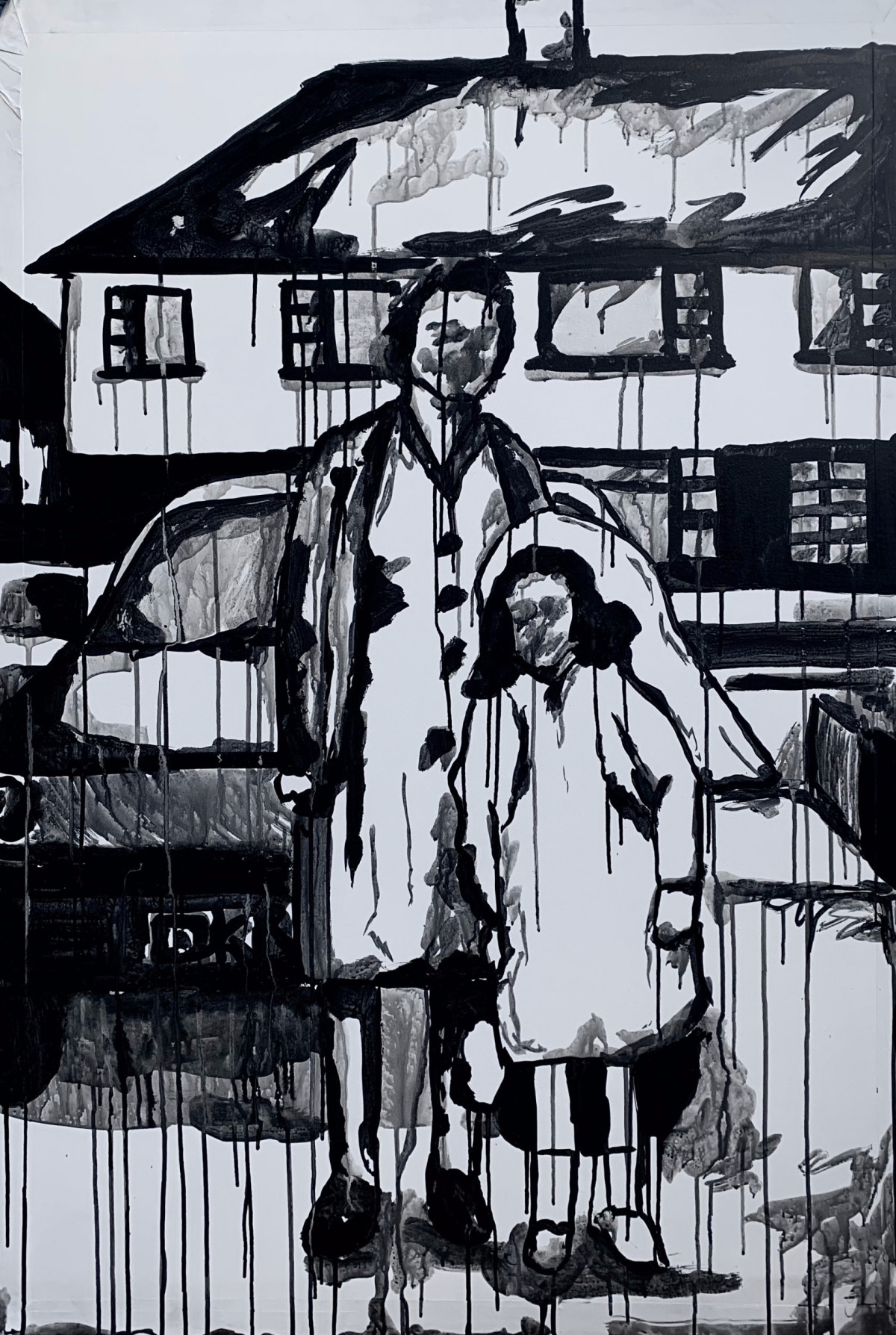 'An Unholy Day', Ink on primed plasterboard, 80 x 120cm