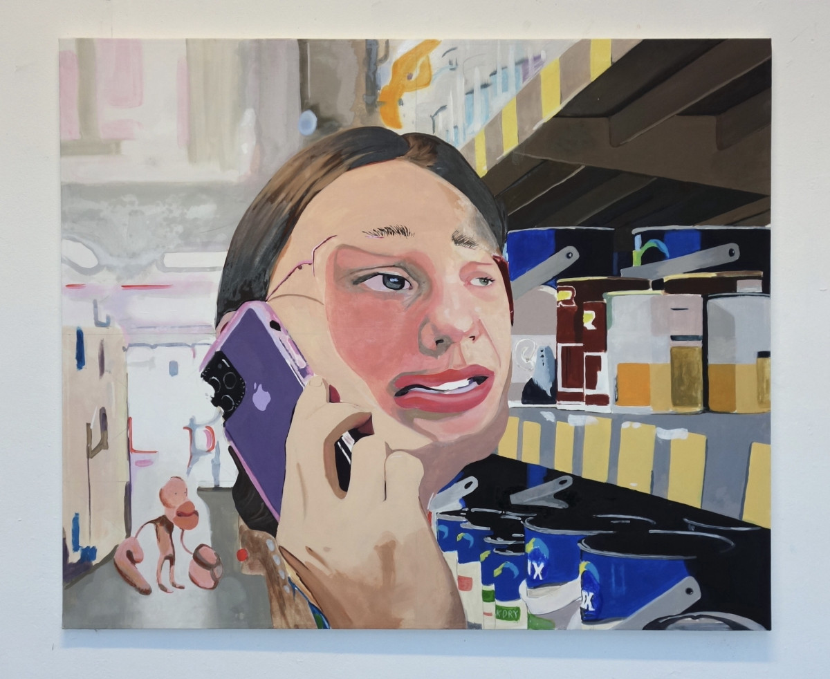 'Hardwear Anxiety'; Acrylic and oil on canvas, 120 x 100cm
