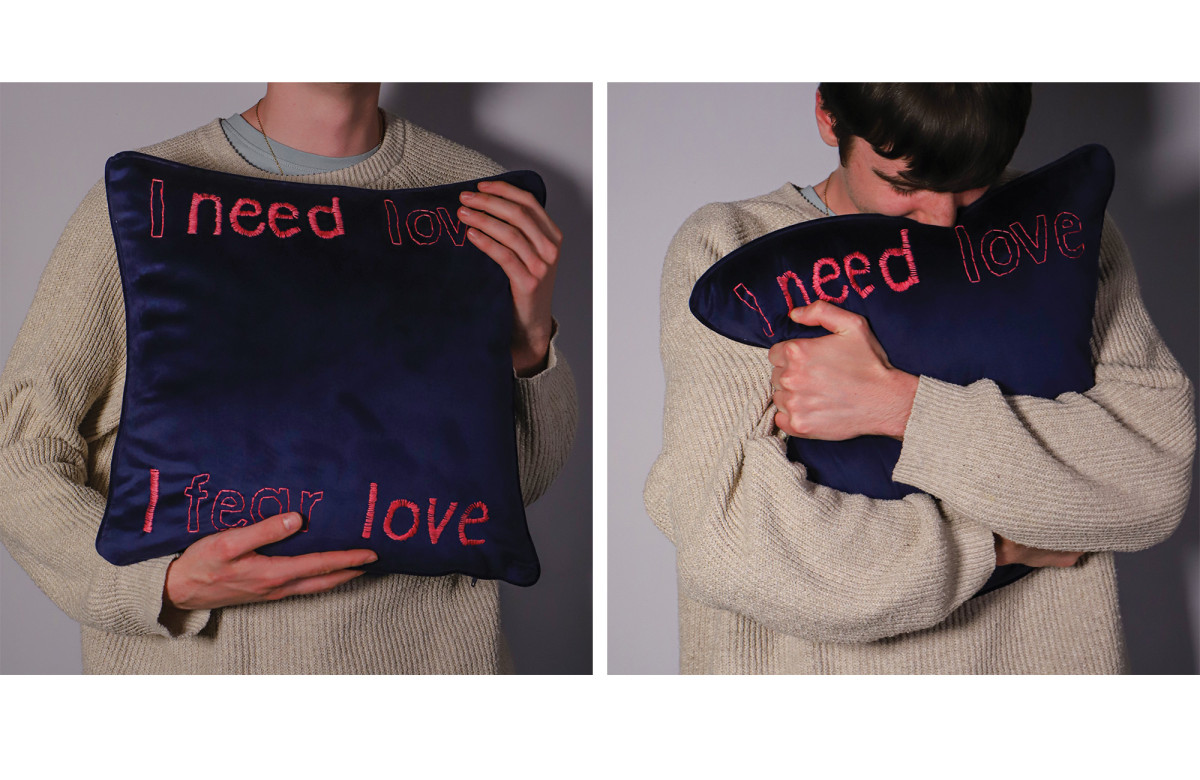 'Fearful Avoidant'; Attachment style embroidered cushion