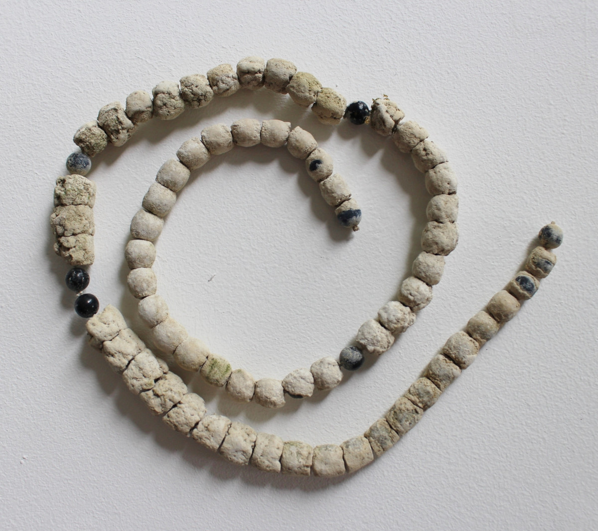 'Site Artefact: calcified beaded necklace'