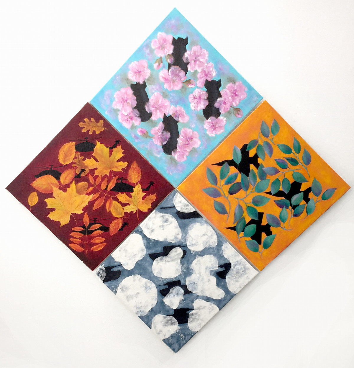 'Four Seasons'; Oil on four canvases, 60 x 60cm