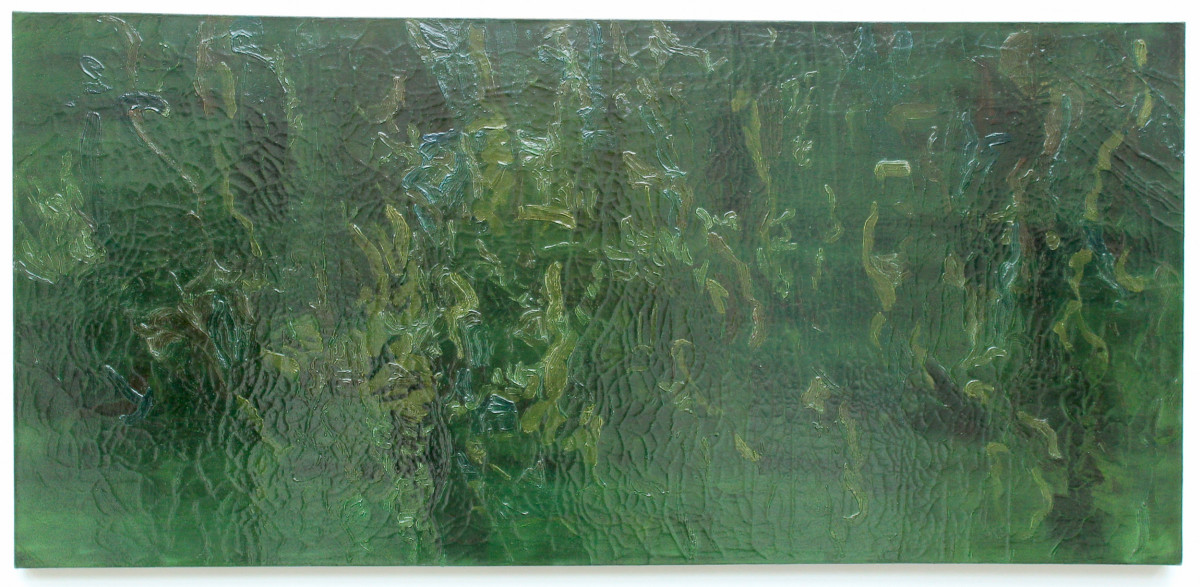 'Meniscus'; oil on canvas, 180 x 60cm
