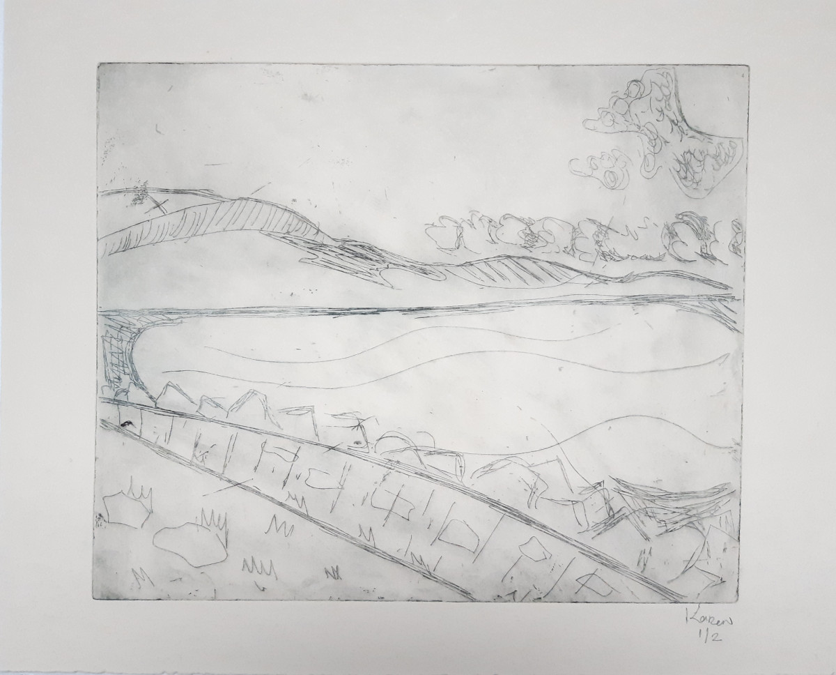 'Landscape of Bellurgan Proof';  Intaglio, copper print