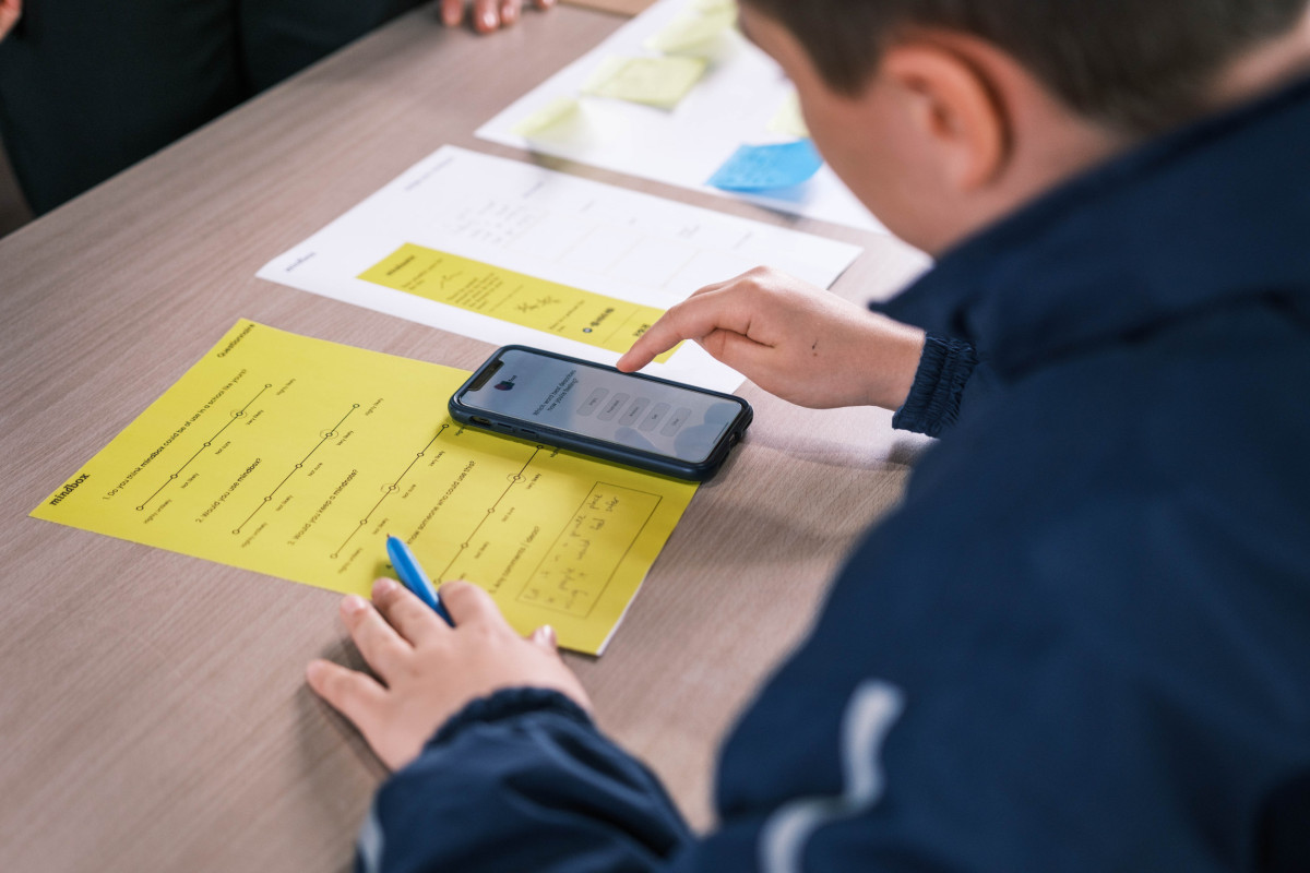 Students can only join when a 'MiMood' session has been opened by a hosting teacher. They are brought through a series of questions to identify and describe their mood on that day
