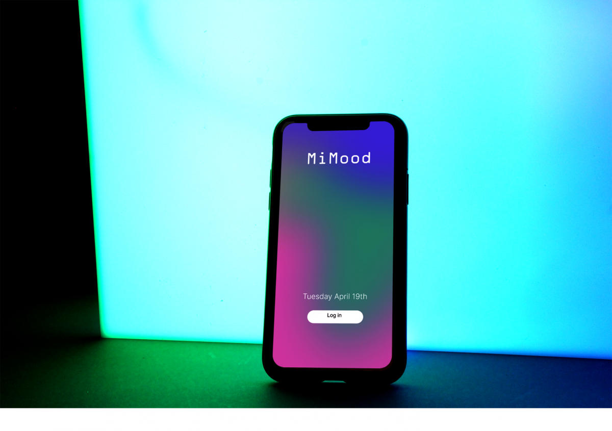 'MiMood' app and light box is designed for students to confidentially describe their mental wellbeing. The data is represented through a colour gradient in the app homepage and on the light box