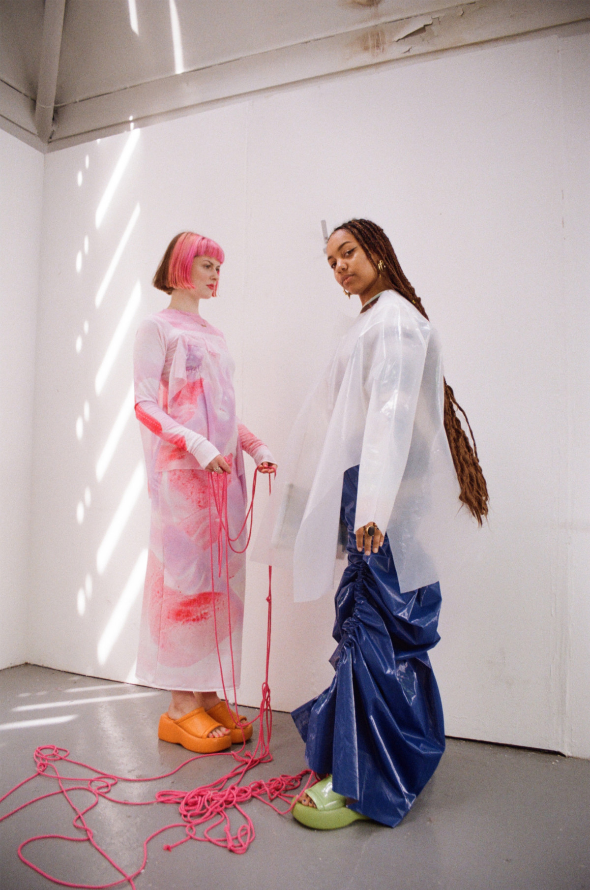 Models: Lauryn Creamer Nwadike and Emily Bourker. Photographer: Lucy Folan