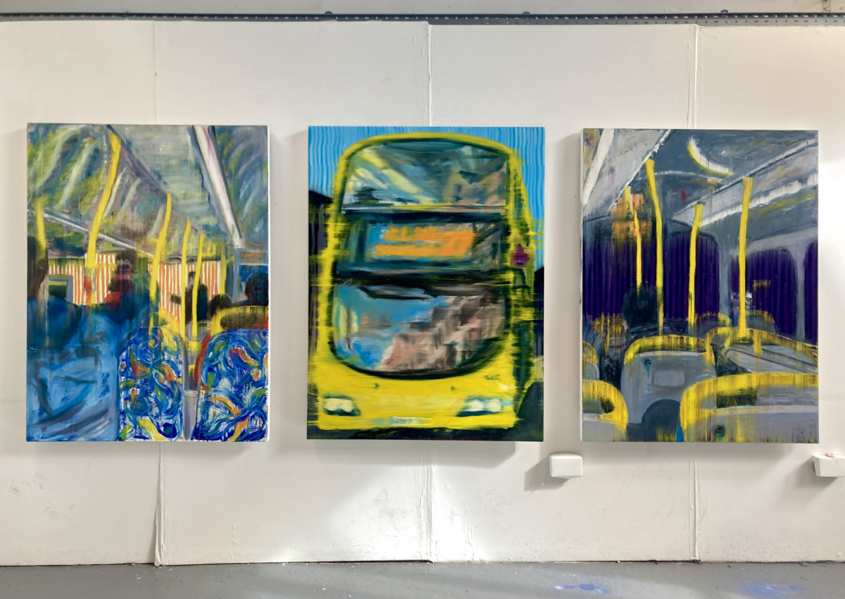'A Glimmer of Light and a Parting Presence No. 1, 2 & 3', 2022; Oil on canvas, 140 x 105cm