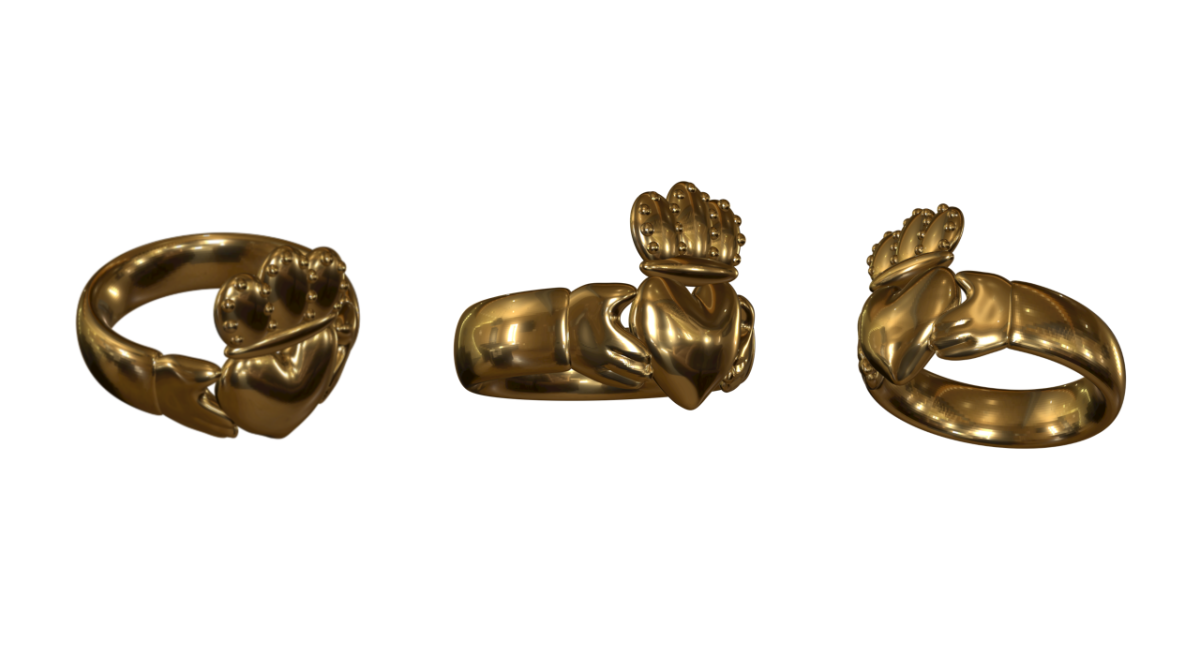 A  3D model of a lost Claddagh Ring from 'The Lost Archive'