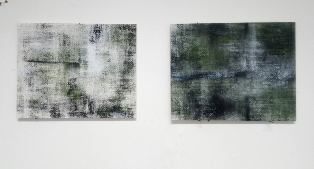 Left: 'Light Map'; Acrylic on gesso panel, 18 x 24cm. Right: 'Dark Map'; Acrylic on gesso panel, 18 x 24cm