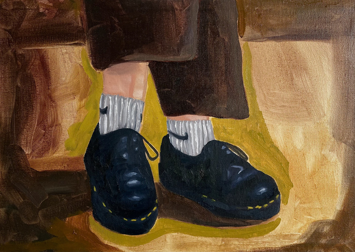 'Yellow Thread', 2022; Oil on canvas